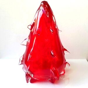 Vintage Murano Glass Red Christmas Tree